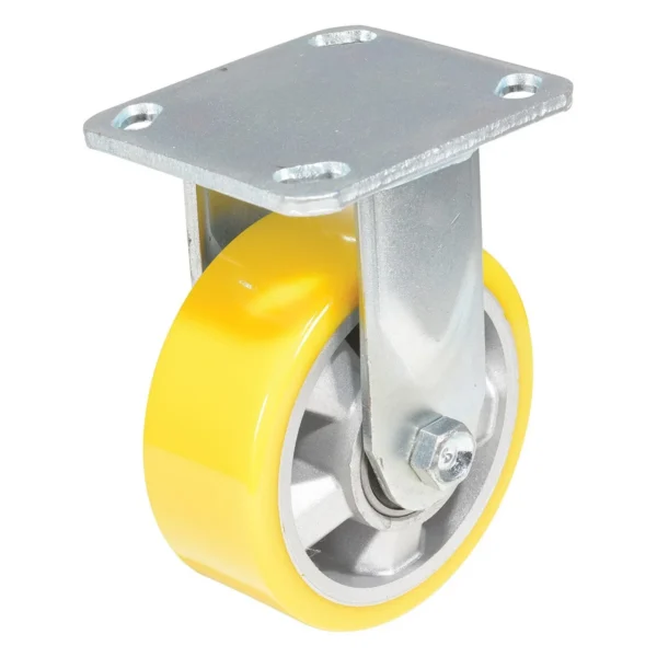 Polyurethane Rigid Caster 5 In. Diameter x 2 In. Width 595 Lb. Capacity Yellow/Gray