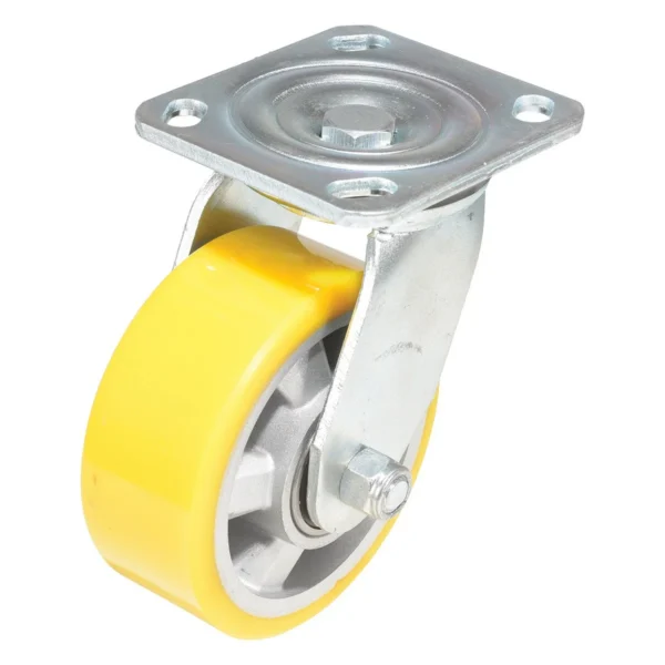 Polyurethane Swivel Caster 5 In. Diameter x 2 In. Width 595 Lb. Capacity Yellow/Gray