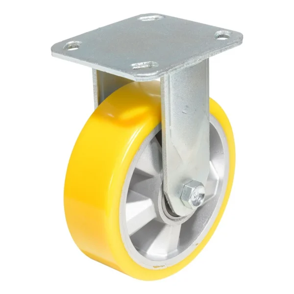 Polyurethane Rigid Caster 6 In. Diameter x 2 In. Width 661 Lb. Capacity Yellow/Gray