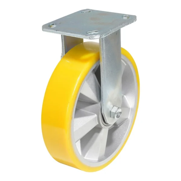Polyurethane Rigid Caster 8 In. Diameter x 2 In. Width 1212 Lb. Capacity Yellow/Gray