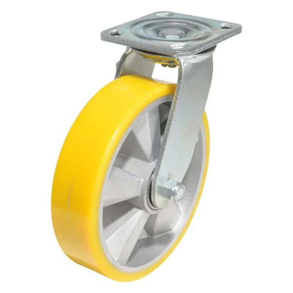 Polyurethane Swivel Caster 8 In. Diameter x 2 In. Width 1212 Lb. Capacity Yellow/Gray