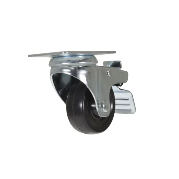 Rubber Swivel With Total Brake Caster 3 In. Diameter x 1 In. Width 198 Lb. Capacity Black