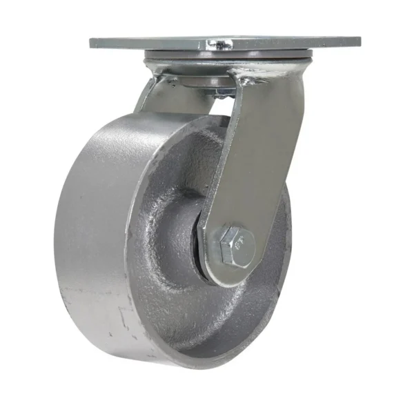 Cast Iron/Steel Swivel Caster 5 In. Diameter x 2 In. Width 1322 Lb. Capacity Silver