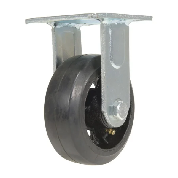 Rubber Rigid Caster 5 In. Diameter x 2 In. Width 440 Lb. Capacity Dark Black
