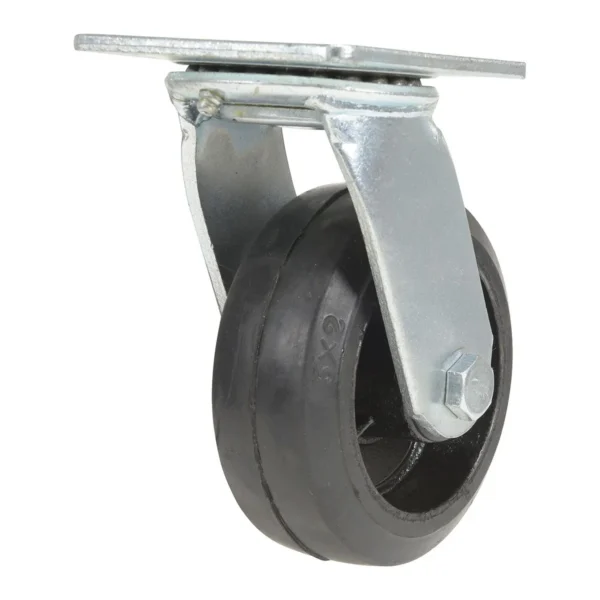 Rubber Swivel Caster 5 In. Diameter x 2 In. Width 440 Lb. Capacity Dark Black