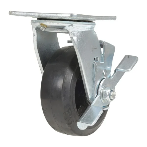 Rubber Swivel With Brake Caster 5 In. Diameter x 2 In. Width 440 Lb. Capacity Dark Black