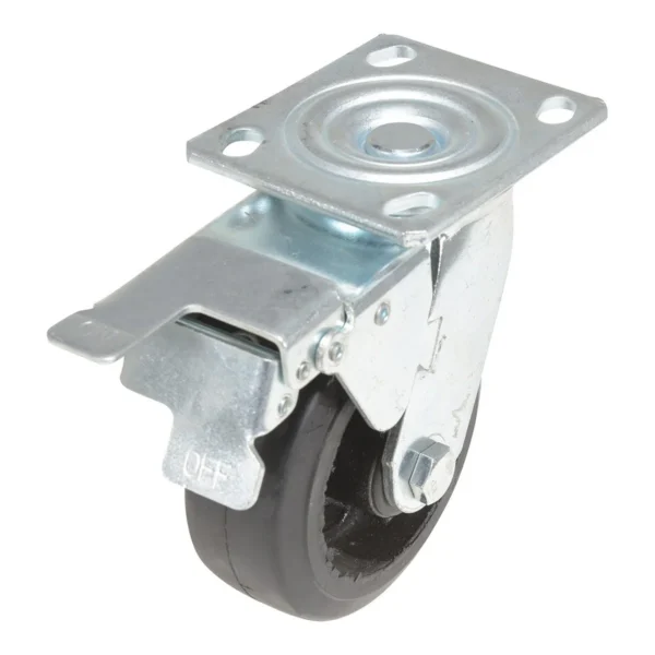 Rubber Swivel With Total Brake Caster 5 In. Diameter x 2 In. Width 440 Lb. Capacity Dark Black