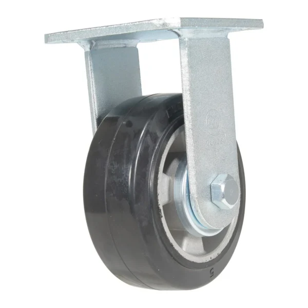 Rubber Rigid Caster 5 In. Diameter x 2 In. Width 661 Lb. Capacity Dark Black/Gold