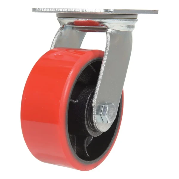 Polyurethane Swivel Caster 5 In. Diameter x 2 In. Width 990 Lb. Capacity Red/Black