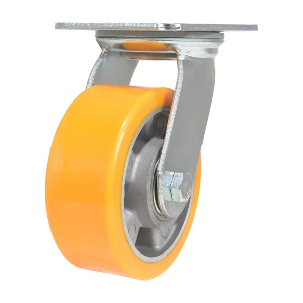 Polyurethane Swivel Caster 5 In. Diameter x 2 In. Width 990 Lb. Capacity Orange/Gray