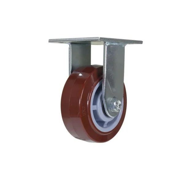 Polyurethane Rigid Caster 5 In. Diameter x 2 In. Width 700 Lb. Capacity Maroon/Gray