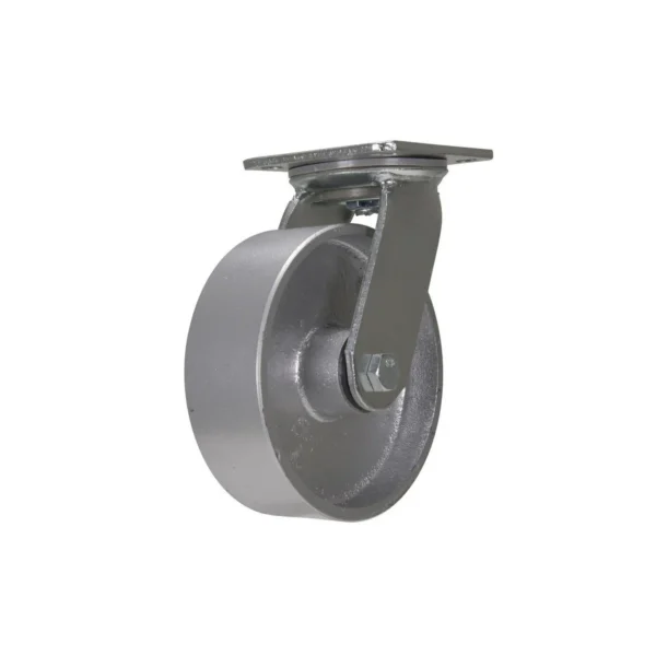 Cast Iron/Steel Swivel Caster 6 In. Diameter x 2 In. Width 1543 Lb. Capacity Silver