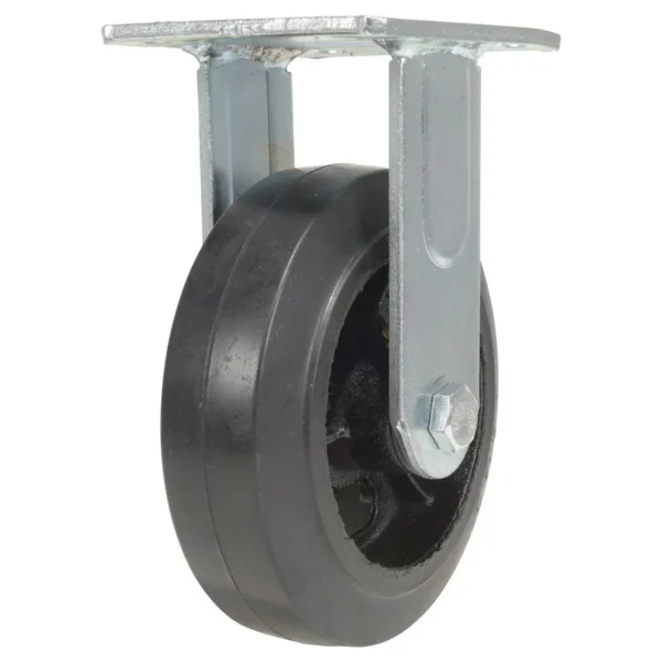 Rubber Rigid Caster 6 In. Diameter 2 In. Width 507 Lb. Capacity Black