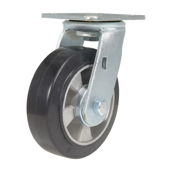 Rubber Rigid Caster 6 In. Diameter x 2 In. Width 771 Lb. Capacity Black/Gray