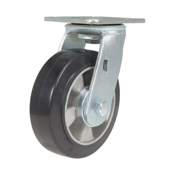 Rubber Swivel Caster 6 In. Diameter x 2 In. Width 771 Lb. Capacity Black/Gray