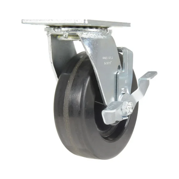 Phenolic Swivel With Brake Caster 6 In. Diameter x 2 In. Width 1200 Lb. Capacity Black