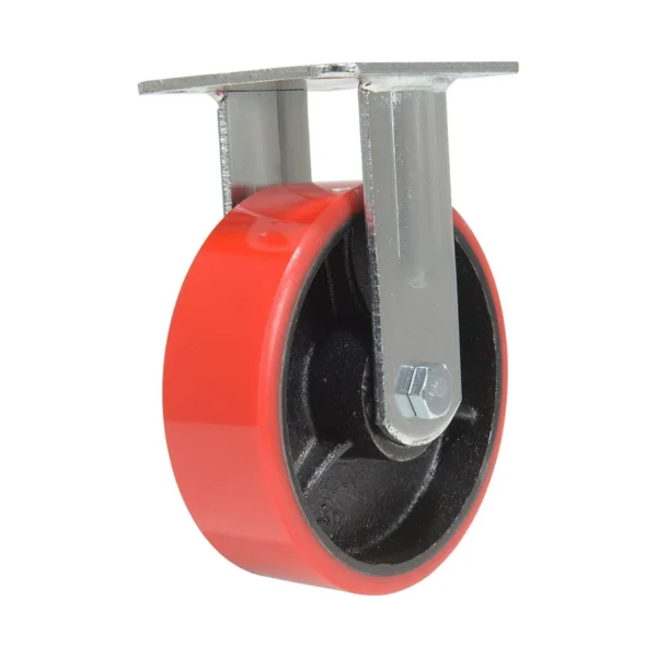 Polyurethane Rigid Caster 6 In. Diameter x 2 In. Width 1232 Lb. Capacity Red/Black