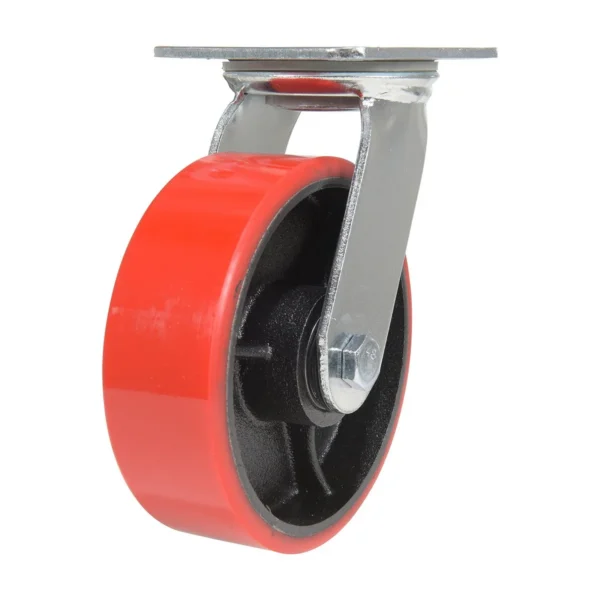 Polyurethane Swivel Caster 6 In. Diameter x 2 In. Width 1232 Lb. Capacity Red/Black