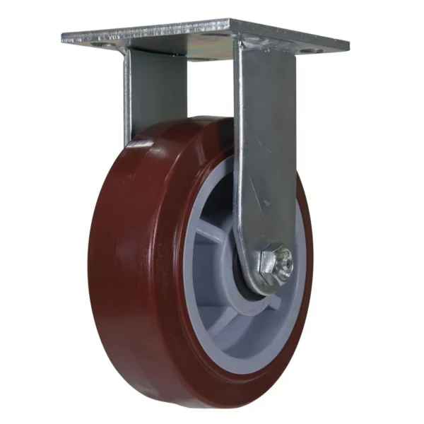 Polyurethane Rigid Caster 6 In. Diameter x 2 In. Width 750 Lb. Capacity Maroon/Gray