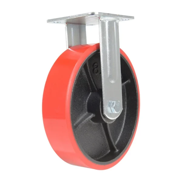 Polyurethane Rigid Caster 8 In. Diameter x 2 In. Width 1474 Lb. Capacity Red/Black