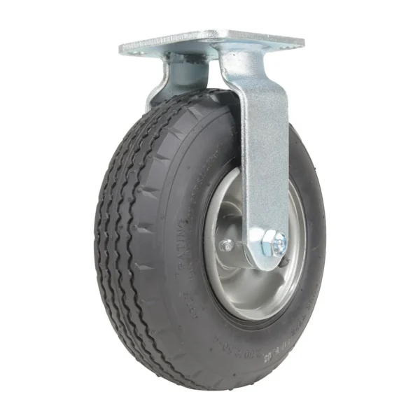 Pneumatic Rigid Caster 8 In. Diameter x 3 In. Width 250 Lb. Capacity Black/Gray