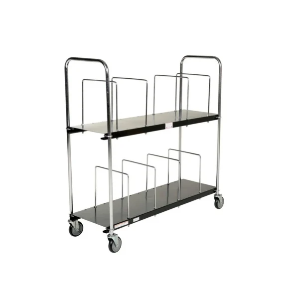 Steel Portable Carton Cart Two Tier 56-1/2 In. x 19-13/16 In. x 59-1/8 In. 400 Lb. Capacity Black