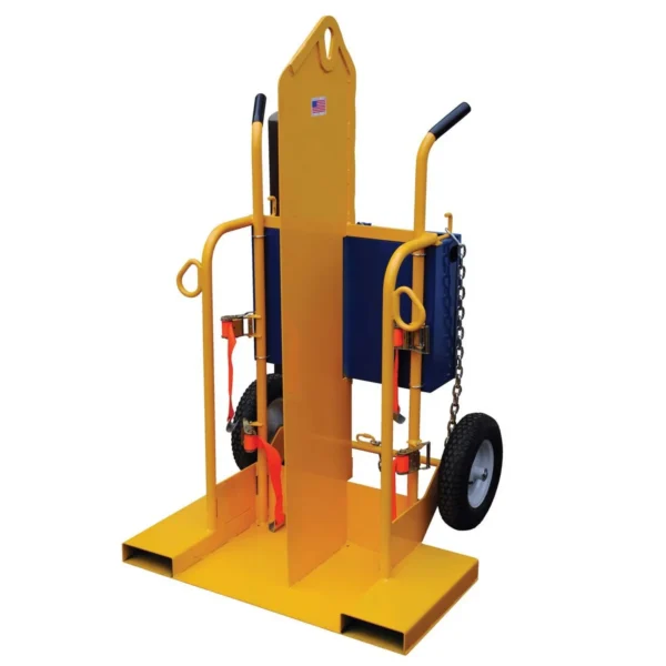 Steel Fire Proof Welding Torch Cart with Foam Filled Wheels 34-3/8 In. x 40-1/4 In. x 66-3/8 In. 500 Lb. Capacity Yellow