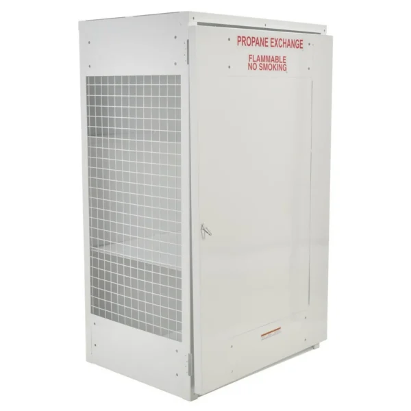 Steel Propane Exchange Cylinder Storage Cabinets with Solid Door 18 Cylinder Capacity White