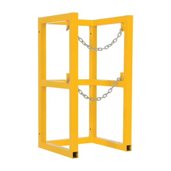 Steel Cylinder Barricade Rack 16-1/2 In. x 16-1/2 In. x 32 In. 1 Cylinder Capacity Yellow