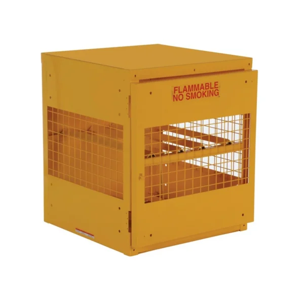 Steel Horizontal Cylinder Cabinet 32 In. x 30 In. x 35-1/4 In. 4 Cylinder Capacity Yellow