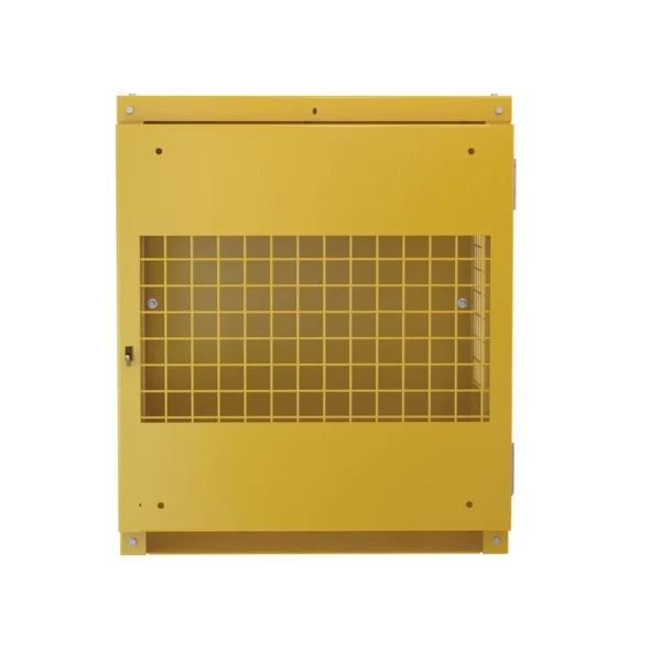 Steel Knockdown Vertical Cylinder Cabinet 32 In. x 30 In. x 35-1/4 In. 4 Cylinder Capacity Yellow