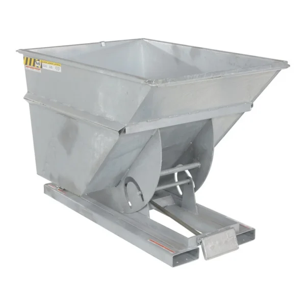 Steel Heavy Duty Self Dumping Hopper 1 Cubic Yard 6000 Lb. Capacity Galvanized