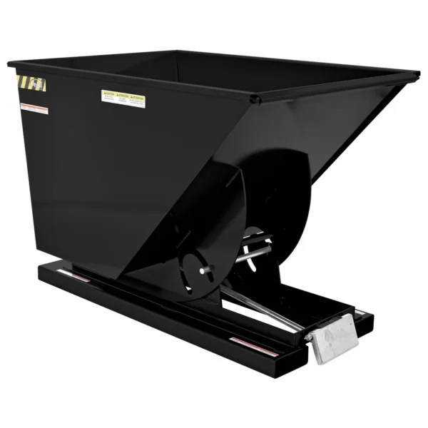 Steel Light Duty Self Dumping Hopper 1 Cubic Yard 2000 Lb. Capacity Semi Gloss Black