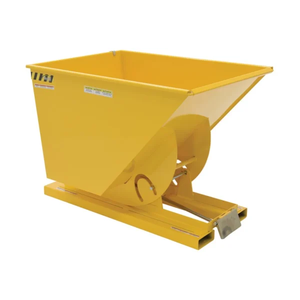 Steel Light Duty Self Dumping Hopper 1 Cubic Yard 2000 Lb. Capacity Yellow