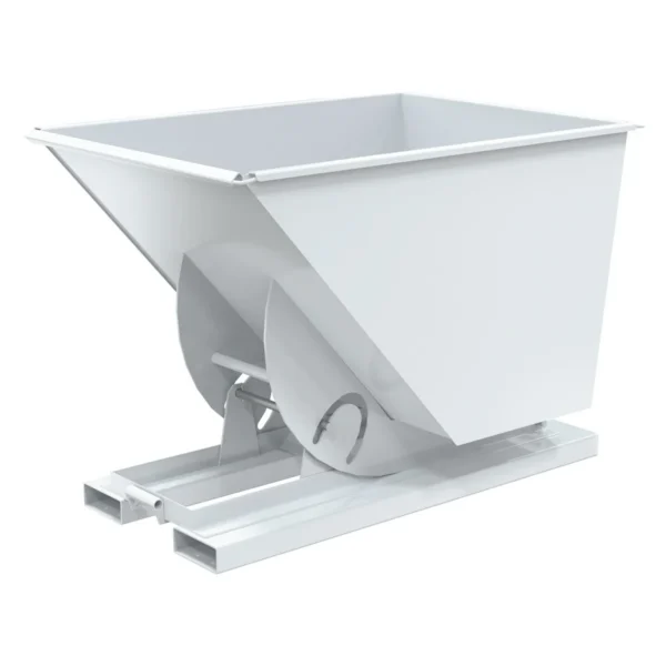 Steel Medium Duty No Bump & Dump Hopper 1 Cubic Yard 4000 Lb. Capacity White