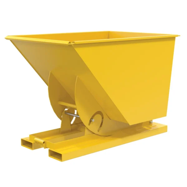 Steel Medium Duty No Bump & Dump Hopper 1 Cubic Yard 4000 Lb. Capacity Yellow
