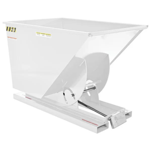 Steel Medium Duty Self Dumping Hopper 1 Cubic Yard 4000 Lb. Capacity White
