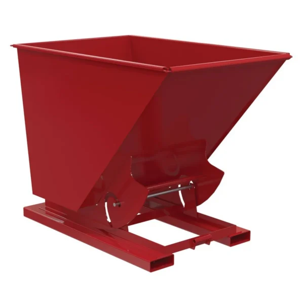 Steel Heavy Duty No Bump & Dump Hopper 1-1/2 Cubic Yard 6000 Lb. Capacity Soda Red