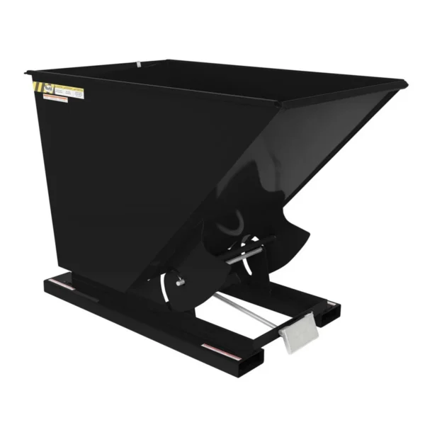 Steel Light Duty Self Dumping Hopper 1-1/2 Cubic Yard 2000 Lb. Capacity Semi Gloss Black