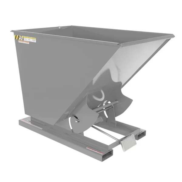 Steel Light Duty Self Dumping Hopper 1-1/2 Cubic Yard 2000 Lb. Capacity Machine Gray