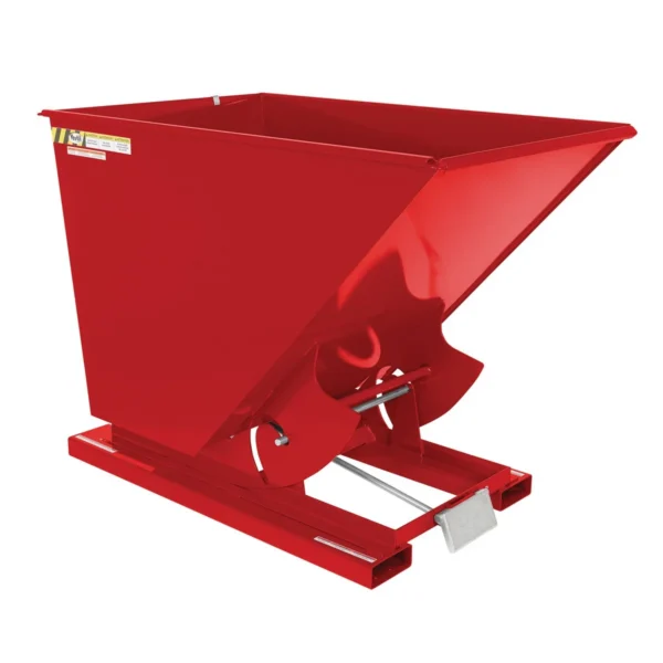 Steel Light Duty Self Dumping Hopper 1-1/2 Cubic Yard 2000 Lb. Capacity Soda Red