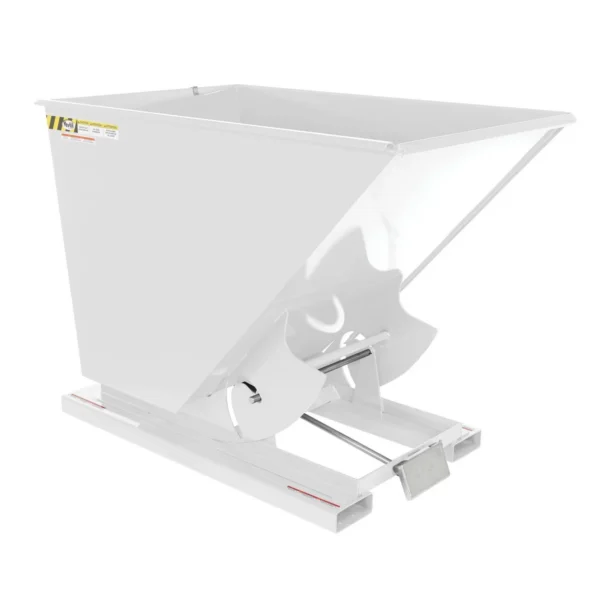 Steel Light Duty Self Dumping Hopper 1-1/2 Cubic Yard 2000 Lb. Capacity White