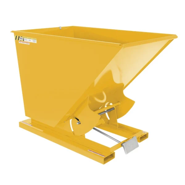 Steel Light Duty Self Dumping Hopper 1-1/2 Cubic Yard 2000 Lb. Capacity Yellow