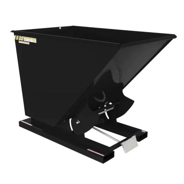 Steel Medium Duty Self Dumping Hopper 1-1/2 Cubic Yard 4000 Lb. Capacity Semi Gloss Black