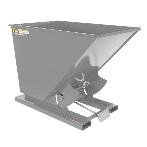 Steel Medium Duty Self Dumping Hopper 1-1/2 Cubic Yard 4000 Lb. Capacity Machine Gray