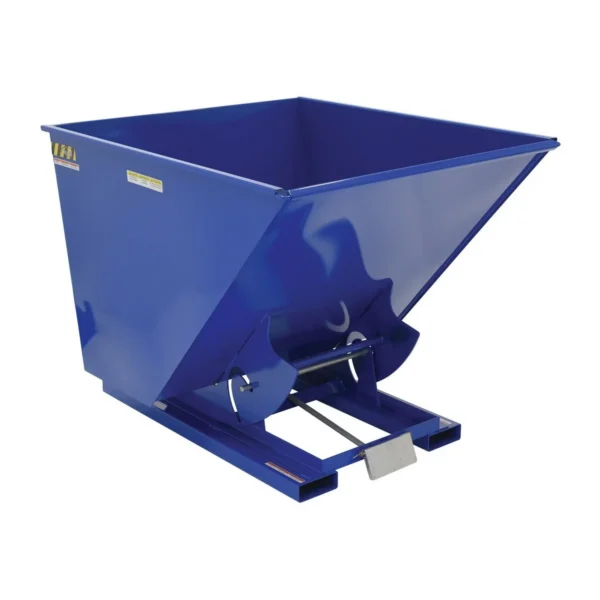 Steel Heavy Duty Self Dumping Hopper 2 Cubic Yard 6000 Lb. Capacity Blue