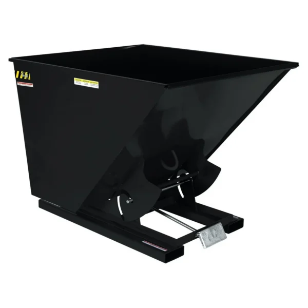 Steel Heavy Duty Self Dumping Hopper 2 Cubic Yard 6000 Lb. Capacity Semi Gloss Black