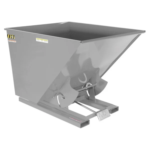 Steel Heavy Duty Self Dumping Hopper 2 Cubic Yard 6000 Lb. Capacity Machine Gray