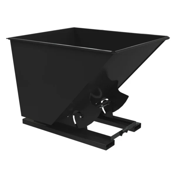 Steel Heavy Duty No Bump & Dump Hopper 2 Cubic Yard 6000 Lb. Capacity Semi Gloss Black