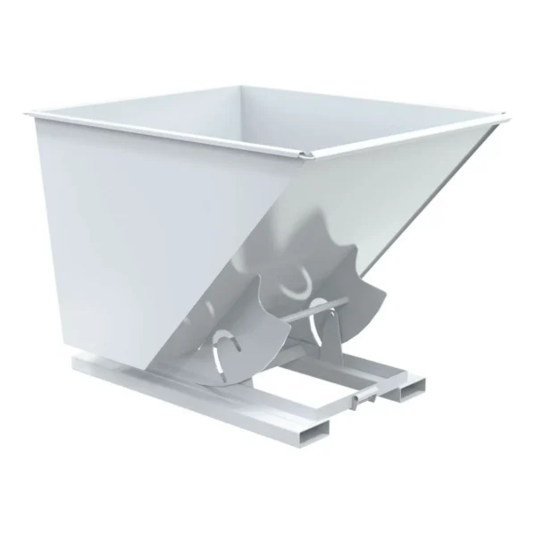 Steel Heavy Duty No Bump & Dump Hopper 2 Cubic Yard 6000 Lb. Capacity White